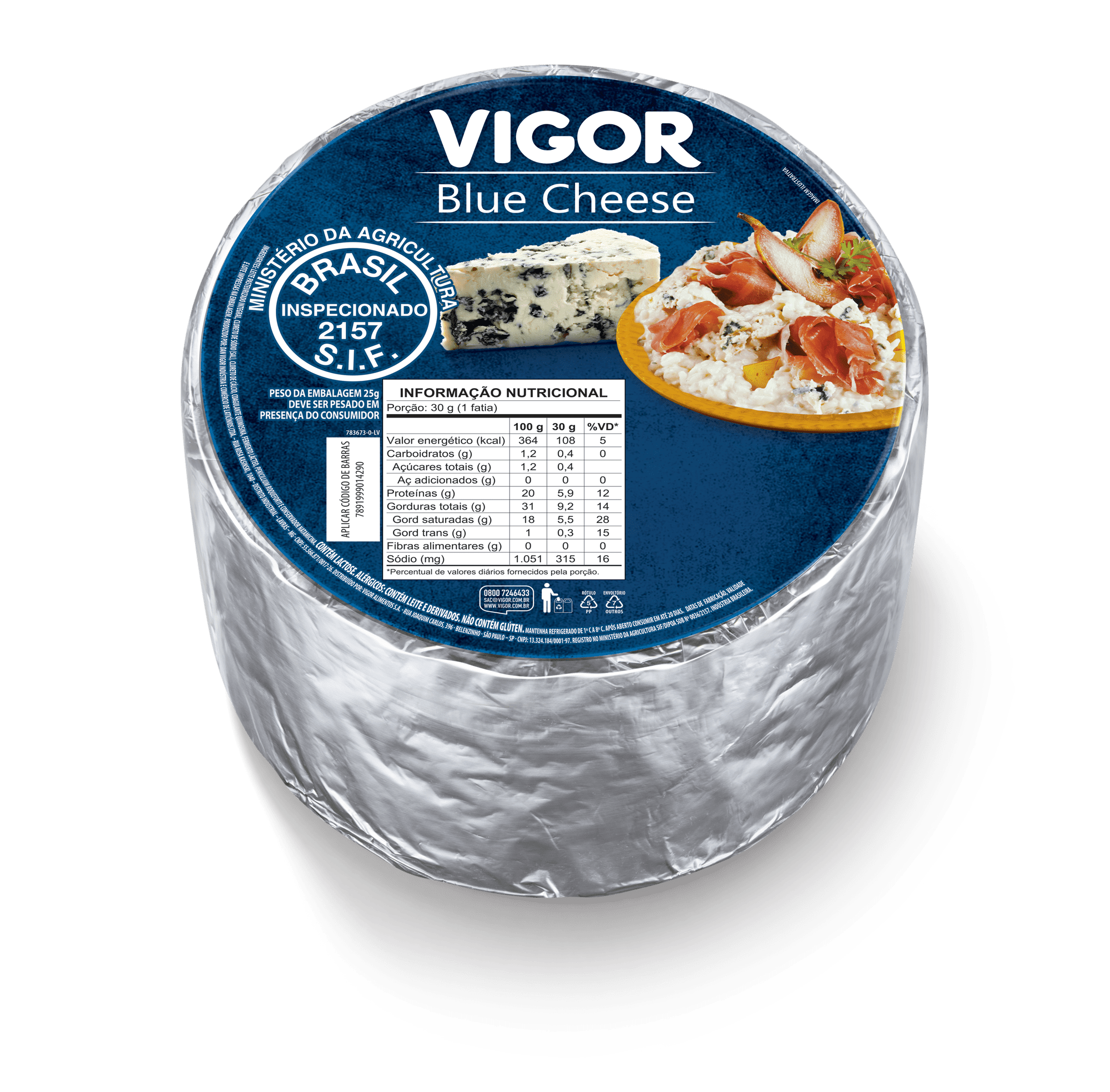 Queijo Gorgonzola em Pedaço Vigor Kg - giassi - Giassi Supermercados