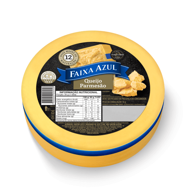 QUEIJO PARMESAO MEIA FORMA FAIXA AZUL KG